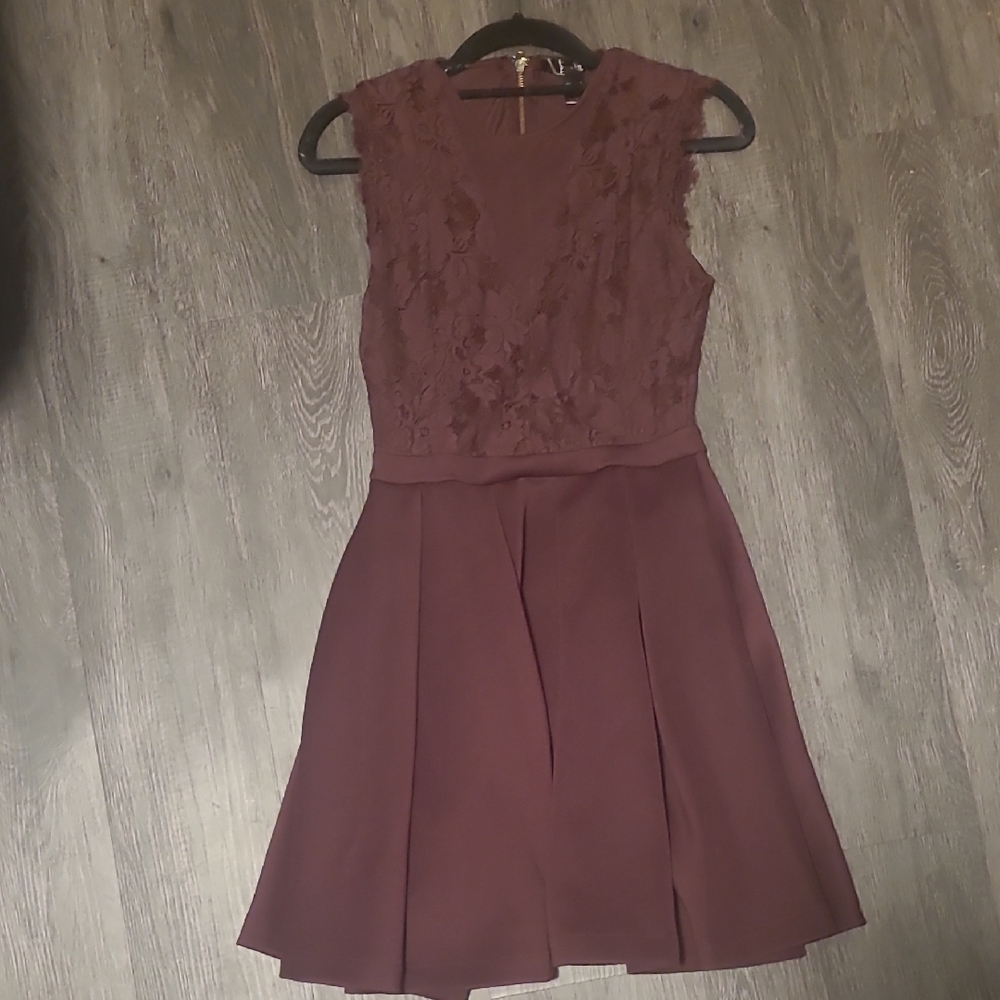 Streetwear Society Pink Pleated Fit and Flare Mini Dress